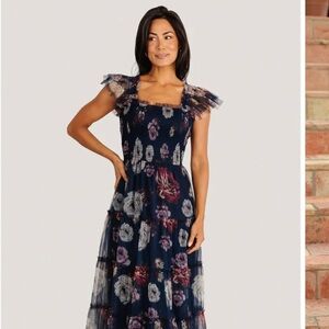 Baltic Born Navy Floral Midi Dress